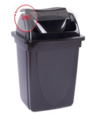 Корзина для бумаг 12л черная цельная с вращающейся крышкой КР90/6/Россия