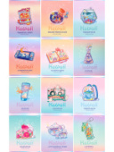 Комплект предметных тетрадей 48л «KAWAII» 12шт Проф-Пресс 48-9453/8/Россия