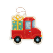Алмазная мозаика подвеска "Машинка с подарком" 8.5 х 8 см "ФРЕЯ" ALVP-017/Россия Алмазная мозаика подвеска "Машинка с подарком" 8.5 х 8 см "ФРЕЯ" ALVP-017/Россия