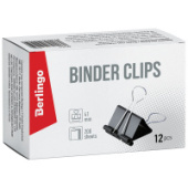 Зажим 41мм Berlingo 12шт черные картон коробка BC1241/12/Россия Зажим 41мм Berlingo 12шт черные картон коробка BC1241/12/Россия