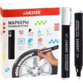 Маркер перманентный "deVENTE" с клипом пулевидный 3мм белый 5043002/12/Китай