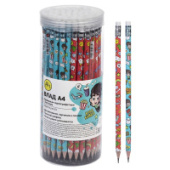 Карандаш ч/г HB Hatber Влад А4 трехгран.корпус с ластиком BL_083461/72/Россия