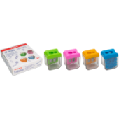 Точилка "deVENTE. School. Labyrinth" 38x25x45мм 2отв с лабиринтом пластик с контейнером ассорти 8031