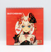 Скетчбук 48л 190*190мм спираль Девочка в красном Аниме жестк подложка 160г/м2 CENTRUM 73298/16/Росси