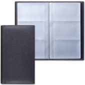 Визитница трехрядная BRAUBERG Favorite на 144визитки под фактурную кожу черная 231655/Китай