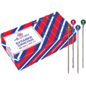 Булавки офисные "Attomex" с пластик цветной шляпкой 38мм 100шт 4130300/10/Китай