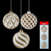 Набор ErichKrause® Decor 3 украшения Елочные шары золото 8см 49594 разноцветный