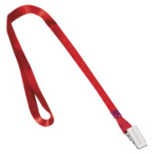 Лента для бейджей "BRAUBERG"45см.,металл.клип, красная, 235734/50/