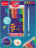 Карандаши 12цв MAPED PIXEL PARTY пластик треугольные 862204/12/Франция Карандаши 12цв MAPED PIXEL PARTY пластик треугольные 862204/12/Франция