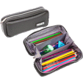 Пенал "deVENTE. Private" 21x9x5см прямоугольный иск кожа 3внутр отд  черный 7025257/Кит