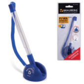 Ручка шариковая настольная BRAUBERG на пружинке,с кл. основанием, цвет корп.синий,синяя 140195