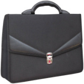 Портфель 2отд OfficeSpace "Turin" ткань, черный,  метал. замок По_ТК_679/Россия