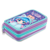 Пенал 3отд Девочка-кошка Hatber 190х110мм NPn_48100/18/Россия