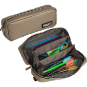 Пенал "deVENTE. Private" 21x9x5см прямоугольный иск кожа 3внутр отд золотистый 7025340/12/Китай