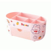 Органайзер настольный "deVENTE. Bunny" пластик 22,5x11,5x10,5см розовый с наклейками 4104352/Китай