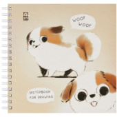 Скетчбук 60л 150*150 MESHU "Cute dog" спираль 120г/м2 MS_64035/20/Россия