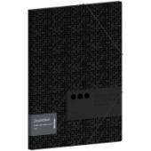 Папка на резинке А4 Berlingo DoubleBlack черная с рисунком 600мкм FB4_A4701/10/Россия