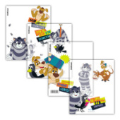 Набор обложек 12шт. ErichKrause Простоквашино для тетр и дневн 80мкм ассорти 61123/72/Россия