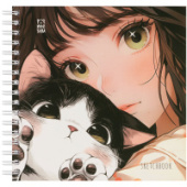 Скетчбук 60л 150*150 MESHU "Сat girl" спираль 120г/м2 MS_64034/20/Россия