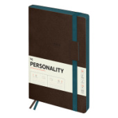 Ежедневник B5 2025г 176л BG "Personality. Dark brown" кожзам цветной срез на резинке карман DdB5_241