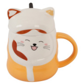 Кружка керамическая 450мл крышка Winter kitty желтый КОКОС 216147/3/Китай