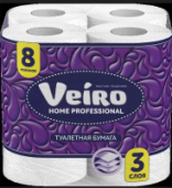 Туалетная бумага Veiro Home Professional Т319 3х слойная 8 рулонов Туалетная бумага Veiro Home Professional Т319 3х слойная 8 рулонов