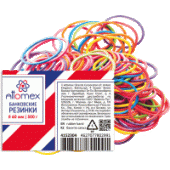 Резинки банковские "Attomex" диаметр 60мм 500г цветные 4152304/Китай Резинки банковские "Attomex" диаметр 60мм 500г цветные 4152304/Китай