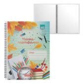 Папка-портфолио A4 40 файлов пластик ErichKrause® School Time 53372/4/Россия Папка-портфолио A4 40 файлов пластик ErichKrause® School Time 53372/4/Россия