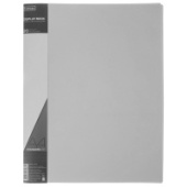 Папка А4 20 файлов 14мм STANDARD 600мкм Серая пластик Hatber 20AV4_00114/40/Китай