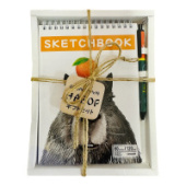 Набор скетчбук А5 60л спираль Капибара + Ручка шариковая автомат CENTRUM 74556/Россия