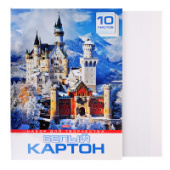 Картон белый А3 10л Замок в горах Хатбер 297х420мм 10Кб3_10982/Россия