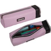 Пенал "deVENTE. Private" 23x6x6см прямоугольный иск кожа пастель сиреневый с черным 7025358/12/Китай