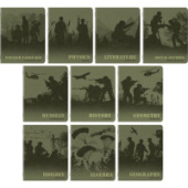 Комплект предметных тетрадей 48л MILITARY 10шт на скобе SoftTouch BRAUBERG 404032/8/Россия