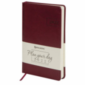Ежедневник А5 2022г BRAUBERG Imperial бордовый под кожу 112756/Китай