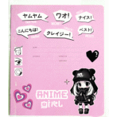 Набор обложек д дневников и тетрадей "deVENTE. Anime Girl" 355x213мм ПВХ 140мкм 3шт 8051400/30/Китай