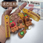 Брелок капибара с апельсином /клубничка/рюкзачок 015041 Брелок капибара с апельсином /клубничка/рюкзачок 015041