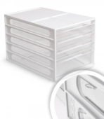 Короб для документов блок выдвижных лотков белый корпус прозрачные лотки  4 отд ВЛ54