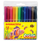 Фломастеры 12цв  Каляка-Маляка вент колп блист упак кругл корп  3+ ФКМ12/12/Китай