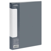 Папка А4 80 файлов 30мм 800мкм пластик серая СТАММ "Стандарт" ММ-30632/9/Россия