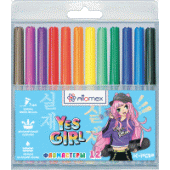 Фломастеры 12цв "Attomex. Yes Girl" 5081438/24/Китай