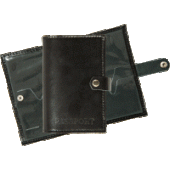 Обложка для паспорта "Attomex" 9,7x14см натур кожа с отделами для визиток и сим карты на кнопке черн