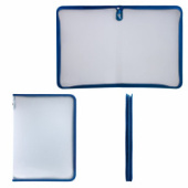 Папка д/тетрадей на молнии А4 пластик прозрачная BRAUBERG  271713/50/Россия