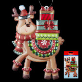 Украшение ErichKrause® Decor Олень с подарками 17см 49587 разноцветный