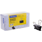 Зажим 32мм OfficeSpace 12шт черные картонная коробка BCLBL32_1238/Россия Зажим 32мм OfficeSpace 12шт черные картонная коробка BCLBL32_1238/Россия