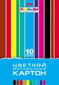 Картон цветной А4 10л 10цв Creative Set мелован в папке Хатбер 10Кц4_05809/20/Россия