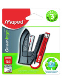 СТЕПЛЕР MAPED 24/6,26/6 GREENLOGIC MINI БЛИСТЕР+СКОБЫ