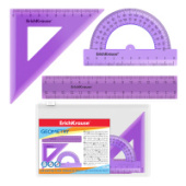 Набор чертежный малый пластик ErichKrause® Standard сиреневый 52992/20/
