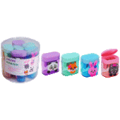 Точилка "deVENTE. 100% Cute" 2отв с контейнером пластик ассорти 8031103/Китай