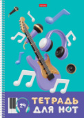 Тетрадь для нот А4 24л Музыкальная пауза на спирали 24ТдН4Всп_31718/70/Россия
