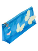 Пенал косметичка БАБОЧКИ ГОЛУБОЙ аппликац фигурн бегунок ПН-6847 Проф-Пресс/50/Россия